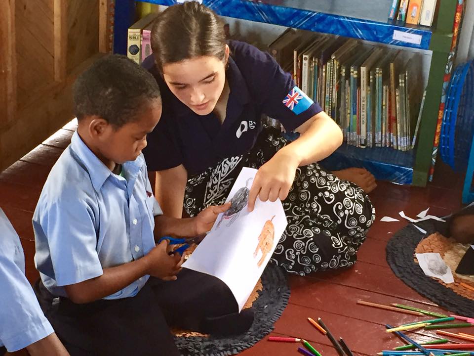 Building a school library in Dawasamu, Fiji