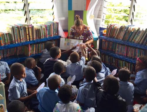 Building a school library in Dawasamu, Fiji
